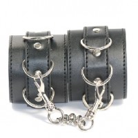 Hand Cuffs Faux Leather Handcuffs Black